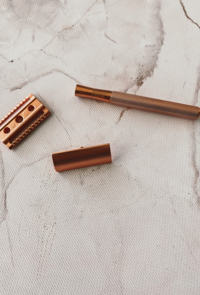 Rose Gold Double Edge Safety Razor Two